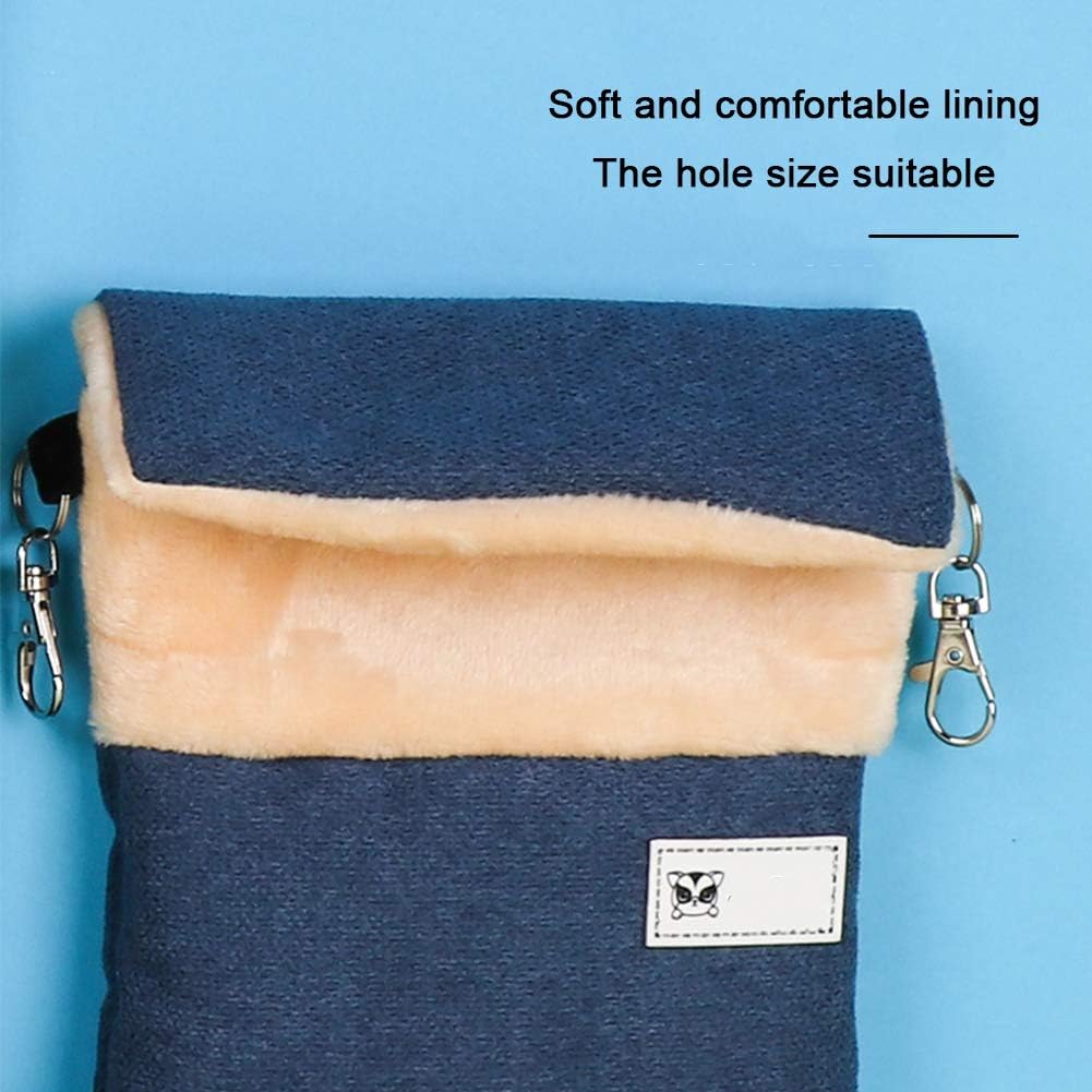 ® Small Pet Hanging Bed Sleep Pouch with Heated Warm Compartment Pet Hammocks Bed for Hamster Rat Sugar Glider Squirrel Ferret Warm Nest Bed Hideout Cave