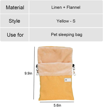 ® Small Pet Hanging Bed Sleep Pouch with Heated Warm Compartment Pet Hammocks Bed for Hamster Rat Sugar Glider Squirrel Ferret Warm Nest Bed Hideout Cave