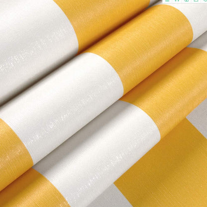 Nordic Style PVC Wallpaper Modern Minimalist Yellow and White Vertical Stripes Bedroom Living Room TV Background Wall Restaurant Hotel 20.87" Wx393.7 L Non-Pasted
