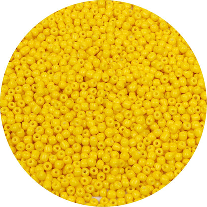 2200pcs Glass Seed Beads Bulk, 4mm 6/0 Pony Beads Bulk for Jewelry Making Mini Spacer Beads Loose Beads Craft Small Glass Seed Beads for DIY Bracelet Wrist (Bright Yellow)