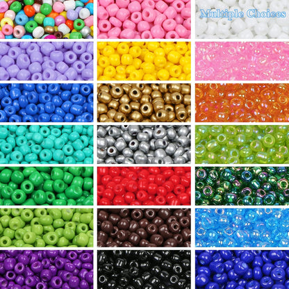 2200pcs Glass Seed Beads Bulk, 4mm 6/0 Pony Beads Bulk for Jewelry Making Mini Spacer Beads Loose Beads Craft Small Glass Seed Beads for DIY Bracelet Wrist (Bright Yellow)