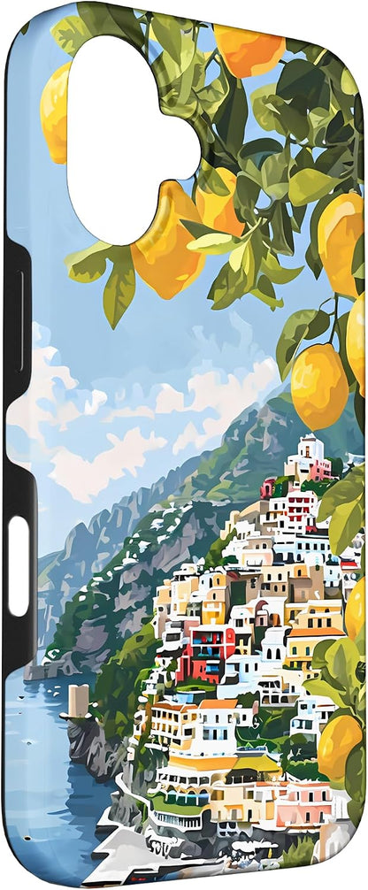 Italian Coast with Amalfi Lemons from The Mediterranean Sea Case for iPhone 16