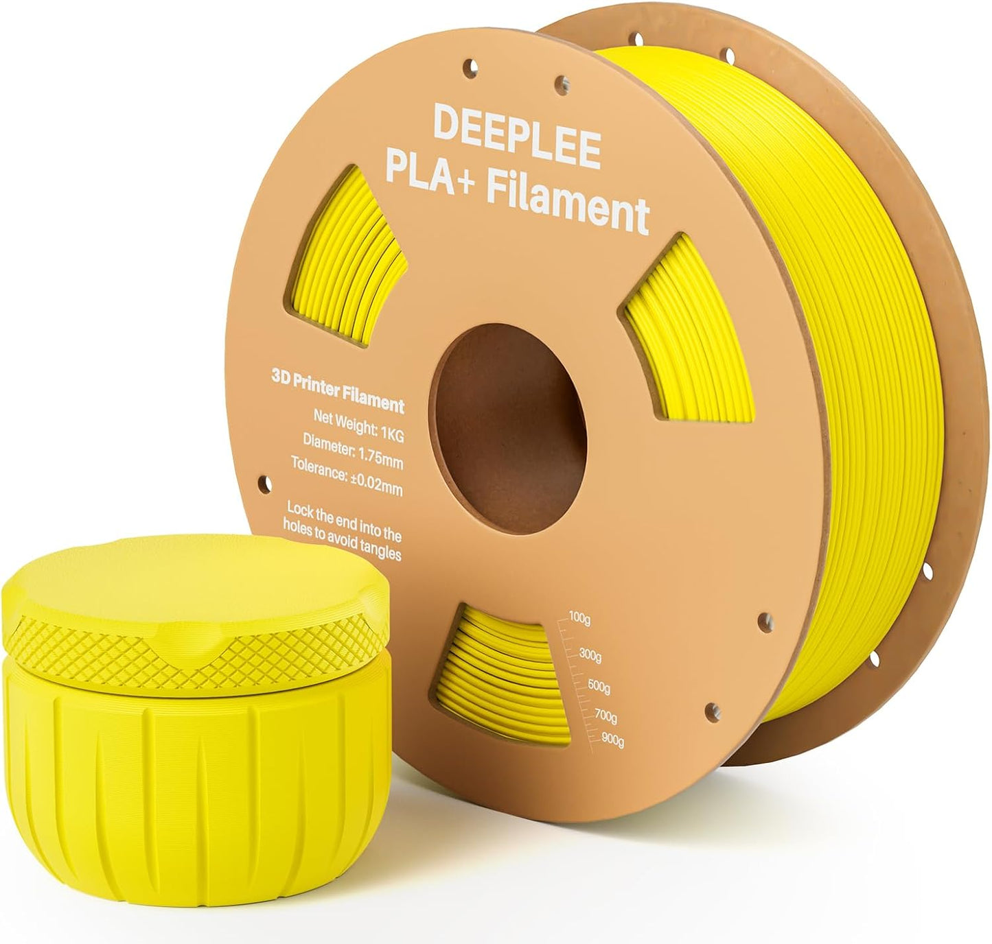 PLA+ 1.75mm 3D Printer Filament 1KG Yellow | PLA Plus with Dimensional Accuracy +/- 0.02mm, Higher Strength and Toughness, Neatly Wound, Fits for Most FDM 3D Printers