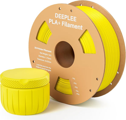 PLA+ 1.75mm 3D Printer Filament 1KG Yellow | PLA Plus with Dimensional Accuracy +/- 0.02mm, Higher Strength and Toughness, Neatly Wound, Fits for Most FDM 3D Printers