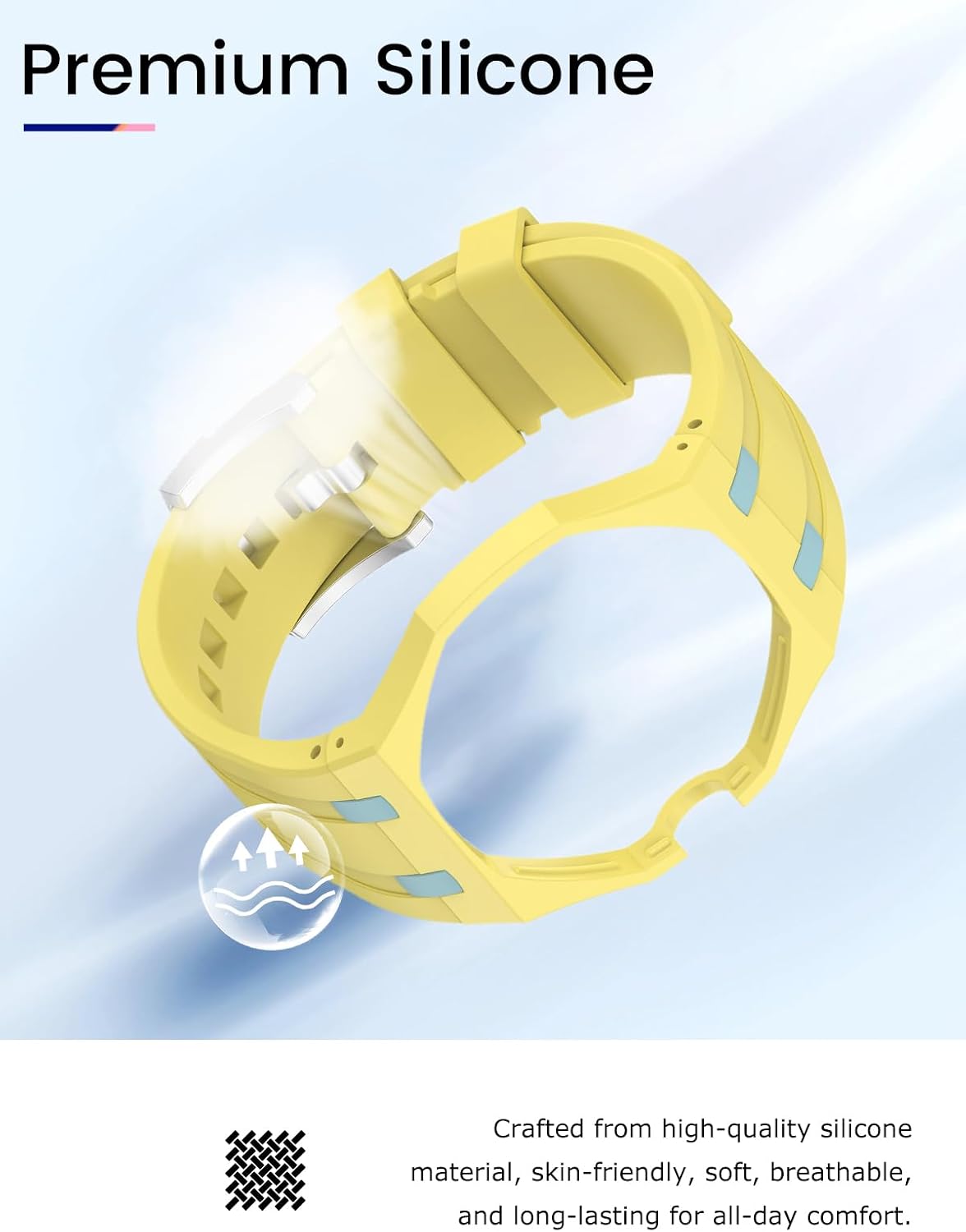 for Swatch Royal Pop Watch Silicone Sport Band,Durable Outdoor Strap,Soft Breathable Wristband Replacement for Fitness,Hiking,Running,Everyday Wear