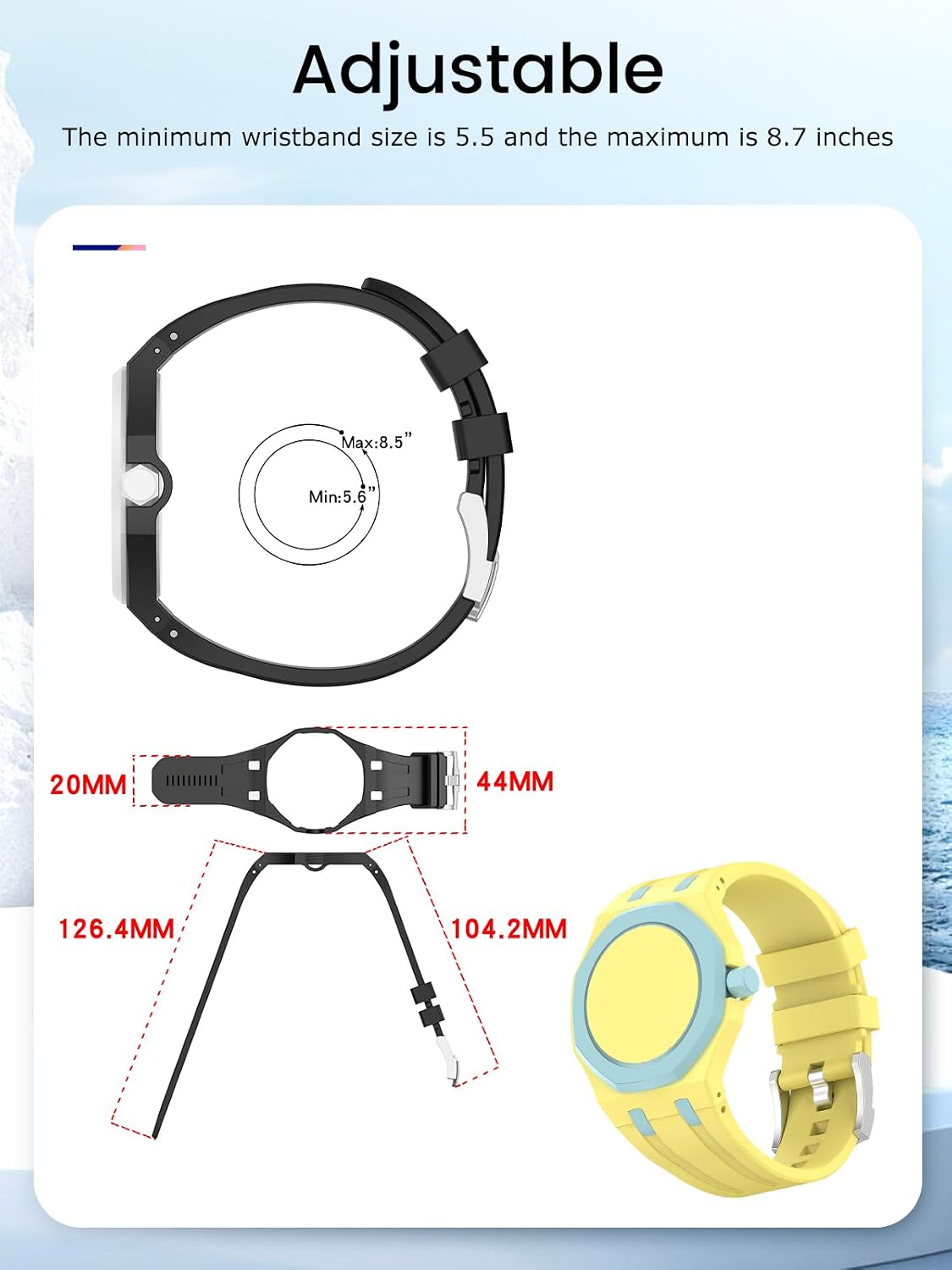 for Swatch Royal Pop Watch Silicone Sport Band,Durable Outdoor Strap,Soft Breathable Wristband Replacement for Fitness,Hiking,Running,Everyday Wear