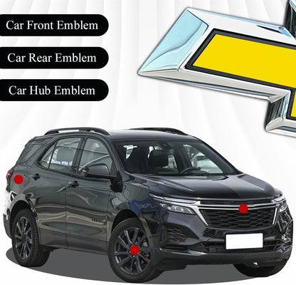 3PCS 11.8" x 4" Bowtie Emblem Logo Stickers, Car Decals | DIY Carbon Fiber Decals Emblem Kit with Spatula and Cutter, Car Exterior Decoration Vinyl Wrap Stickers for Chevy Logo