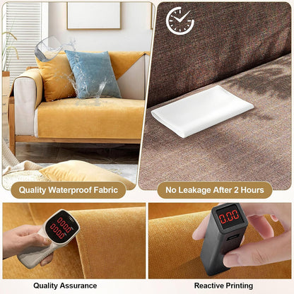Mustard Yellow Couch Cover for Dogs, 100% Waterproof Anti-Scratch Cat Full Furniture Protector, Non Slip Stain Resistant Sofa Cover for Living Rooms, Pet-Friendly Sofa Slipcover-35.4X94.5IN