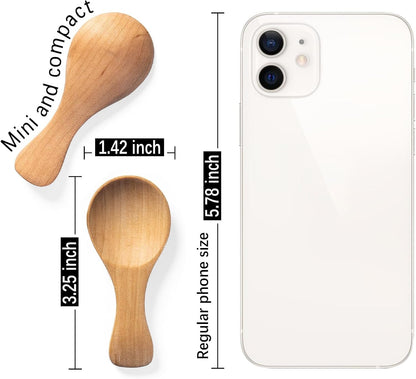 10pcs Small Wooden Spoons, 3.2inch Small Wooden Spoons for Honey, Yellowish Mini Wood Teaspoons for Tiny Eating Ice Cream Jars Spice Condiments Tea Bath Salt Coffee Sugar Jam Mustard Seasoning
