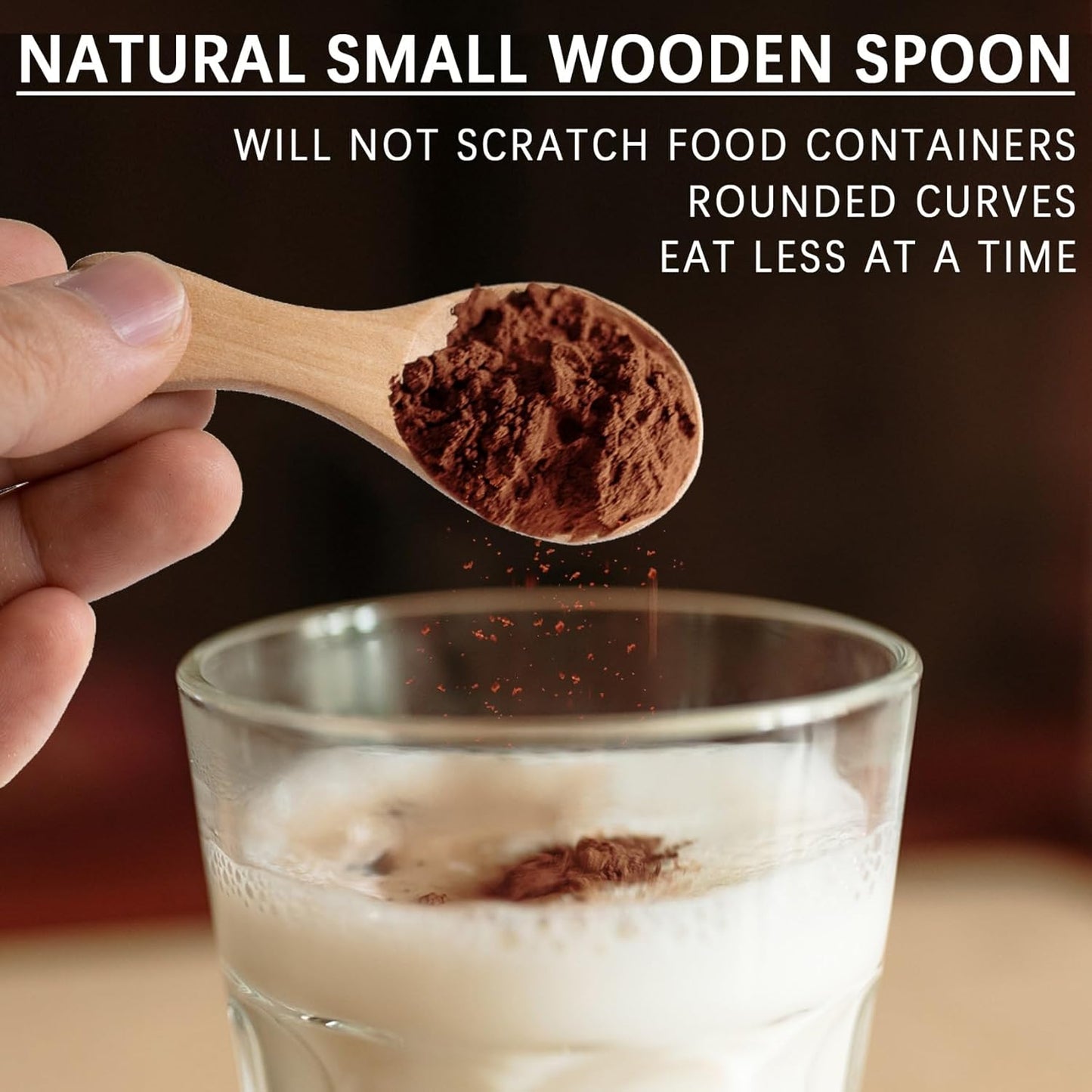 10pcs Small Wooden Spoons, 3.2inch Small Wooden Spoons for Honey, Yellowish Mini Wood Teaspoons for Tiny Eating Ice Cream Jars Spice Condiments Tea Bath Salt Coffee Sugar Jam Mustard Seasoning