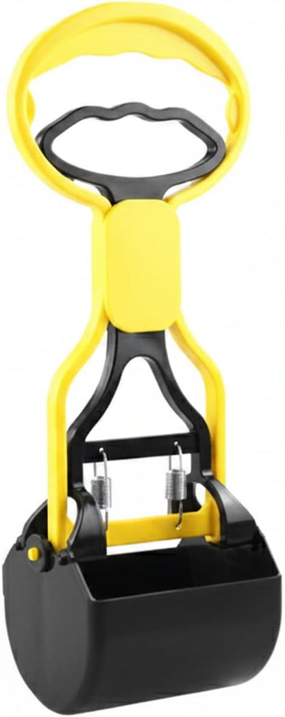 Handheld Pet Waste Scooper, Lightweight Yellow Plastic Litter Box Cleaner Tool for Dogs & Cats, 13-Inch