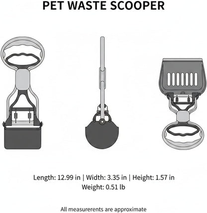 Handheld Pet Waste Scooper, Lightweight Yellow Plastic Litter Box Cleaner Tool for Dogs & Cats, 13-Inch