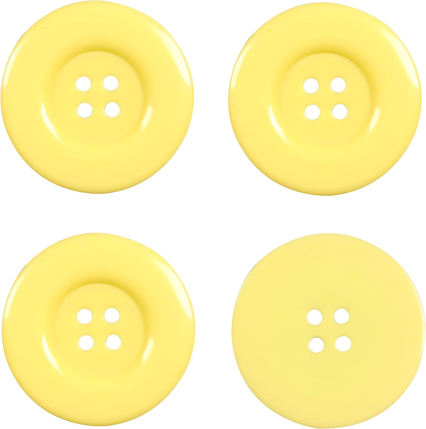 50pcs 4 Holes Round Sewing Resin Buttons1.5inch/38mm in Bulk for Environmental Sewing Fasteners Scrapbooking DIY Sewing Tailor Crafts Coats Clothe Fluorescent Yellow