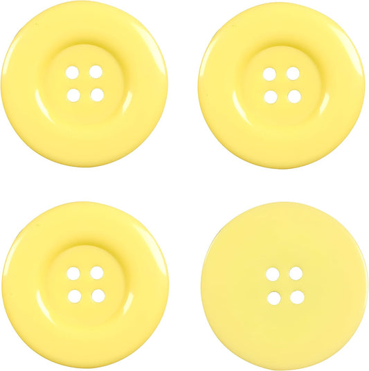 50pcs 4 Holes Round Sewing Resin Buttons1.5inch/38mm in Bulk for Environmental Sewing Fasteners Scrapbooking DIY Sewing Tailor Crafts Coats Clothe Fluorescent Yellow