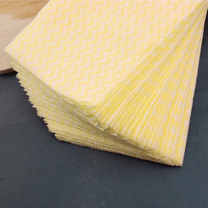 80 Pack Disposable Dish Cloths Heavy Duty Reusable Cleaning Wipes Dish Rags For Kitchen, 14 x 21 inches - Yellow