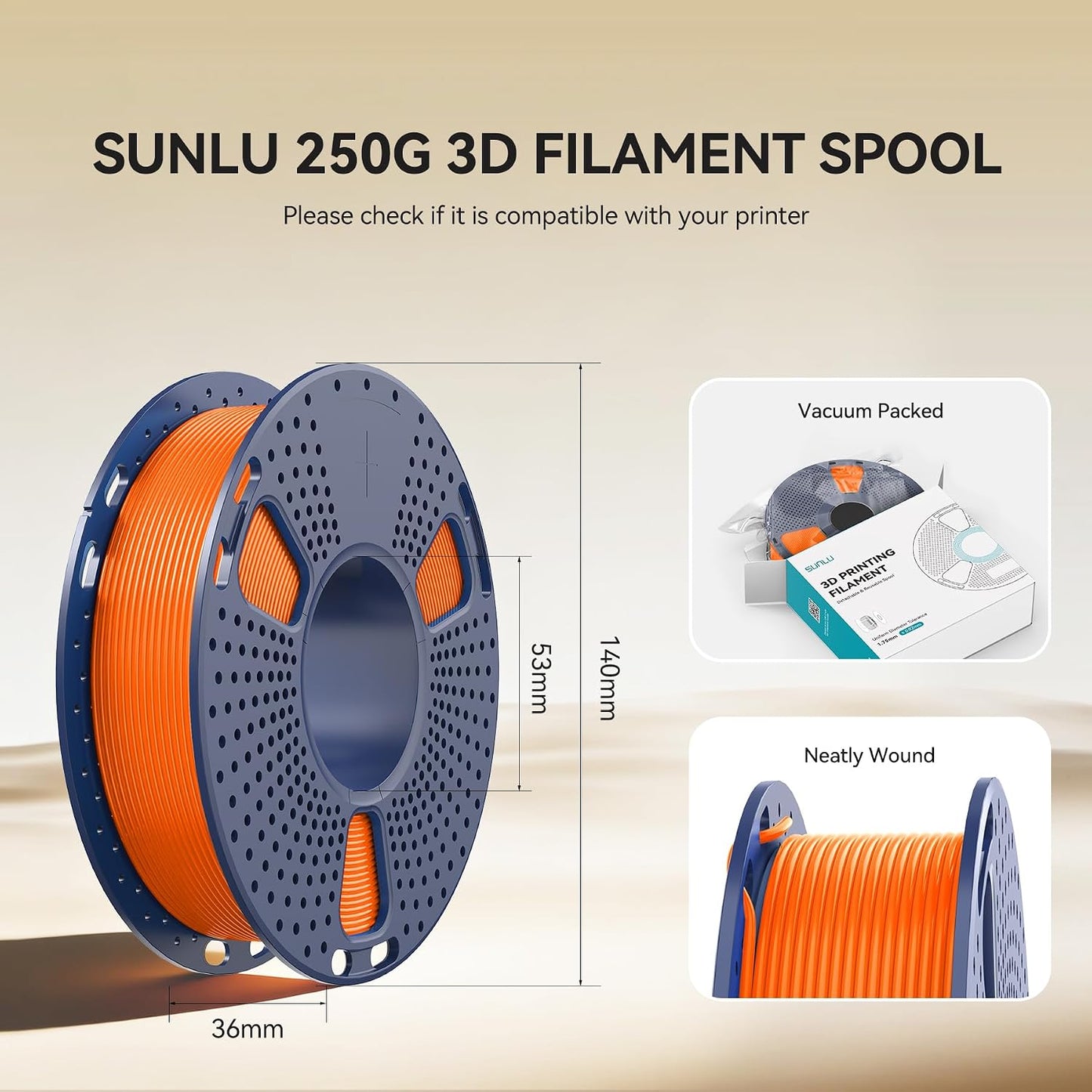 3D Printer Filament Bundle, PLA Plus Filament, 250g/Spool | 8 Packs, Christmas Gift, Black+White+Grey+Red+Klein Blue+Green+Yellow+Orange, Fit Bambu Labs Printer