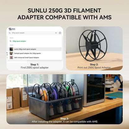 3D Printer Filament Bundle, PLA Plus Filament, 250g/Spool | 8 Packs, Christmas Gift, Black+White+Grey+Red+Klein Blue+Green+Yellow+Orange, Fit Bambu Labs Printer