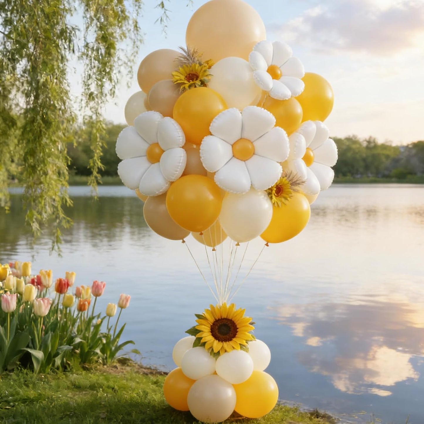 141pcs Bee Balloon Garland Arch Kit for Bride to Bee Theme Party Decoration | Brown Mustard Yellow White Balloons with Flower Daisy Mylar Balloon for Bridal Shower A Little Honey is on the Way Party