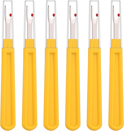 Seam Ripper, 6 PCS Seam Rippers for Sewing, Yellow Thread Cutter | Thread Cutter for Sewing, Stitch Ripper for Sewing, Ergonomic Seam Ripper, Seam Ripper Heavy Duty for Sewing Crafting