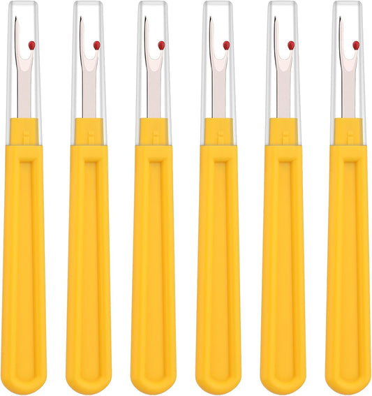 Seam Ripper, 6 PCS Seam Rippers for Sewing, Yellow Thread Cutter | Thread Cutter for Sewing, Stitch Ripper for Sewing, Ergonomic Seam Ripper, Seam Ripper Heavy Duty for Sewing Crafting