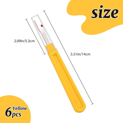 Seam Ripper, 6 PCS Seam Rippers for Sewing, Yellow Thread Cutter | Thread Cutter for Sewing, Stitch Ripper for Sewing, Ergonomic Seam Ripper, Seam Ripper Heavy Duty for Sewing Crafting