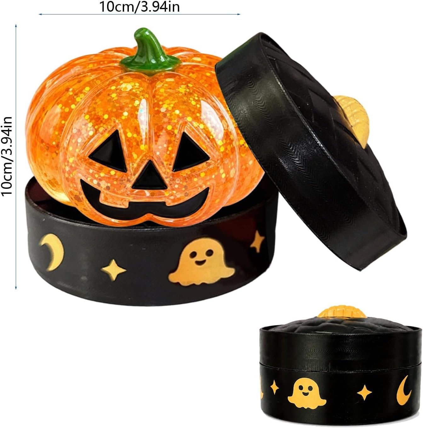 Halloween Spooky Pumpkin Stress Ball Squeeze Toy for Adults (Yellow) | Glitter Dumpling Squishies Spooky Ghost Decor, Cute Halloween Pumpkin Squeeze Fidget Toy for Stress Anxiety Relief