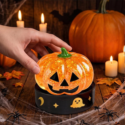 Halloween Spooky Pumpkin Stress Ball Squeeze Toy for Adults (Yellow) | Glitter Dumpling Squishies Spooky Ghost Decor, Cute Halloween Pumpkin Squeeze Fidget Toy for Stress Anxiety Relief