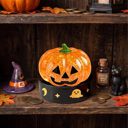 Halloween Spooky Pumpkin Stress Ball Squeeze Toy for Adults (Yellow) | Glitter Dumpling Squishies Spooky Ghost Decor, Cute Halloween Pumpkin Squeeze Fidget Toy for Stress Anxiety Relief