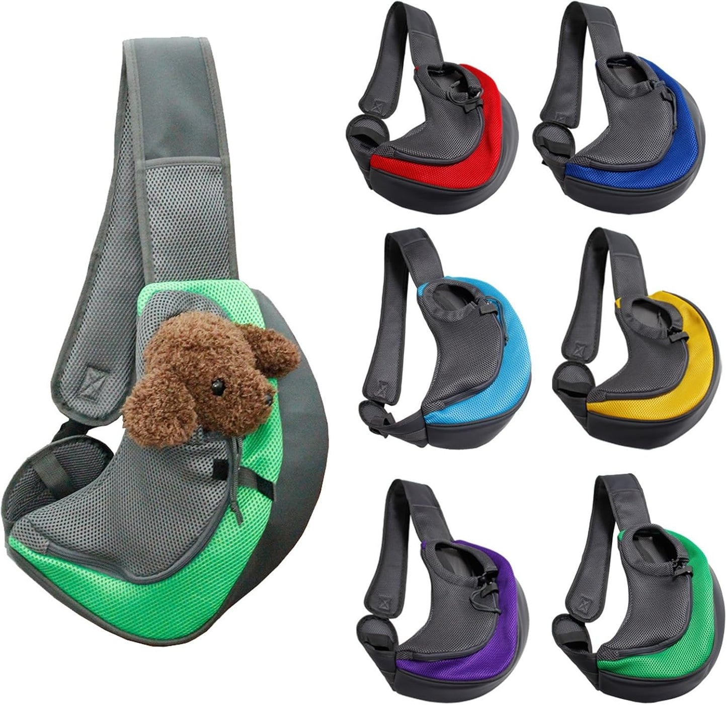 Pet Sling Carrier for Small Dogs Cats, Puppy Carrier Purse with Storage Pocket, Hands Free Cat Sling, Chest Carrying Bag for Small Pets, S, Yellow