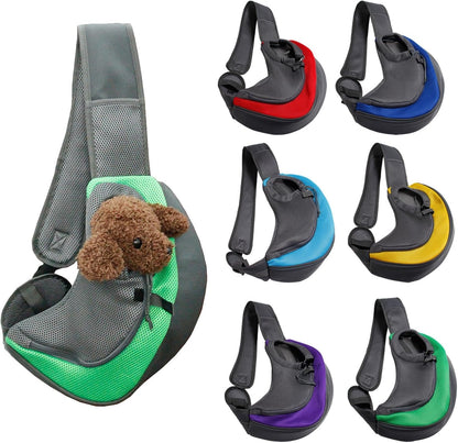 Pet Sling Carrier for Small Dogs Cats, Puppy Carrier Purse with Storage Pocket, Hands Free Cat Sling, Chest Carrying Bag for Small Pets, S, Yellow