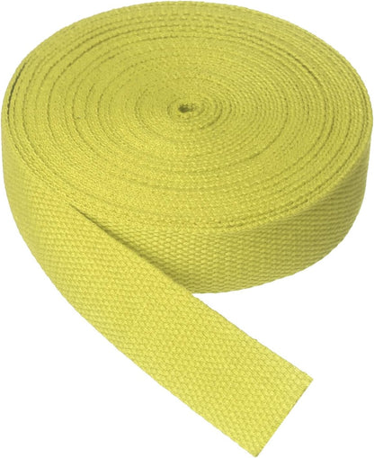 Cotton Twill Tape, 1 Inch 10 Yards Cotton Ribbon Bias Binding Tape Trim Webbing Straps for Sewing DIY Crafts Gift Wrapping, Yellow