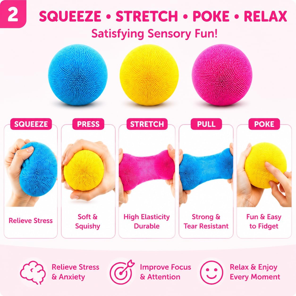 1pcs Yellow Stress Squishy Ball Squishies Stress Relief Fidget Toy for Kids & Adults, Squeeze Cute Slow Rise Sensory Birthday Gift Party Favors