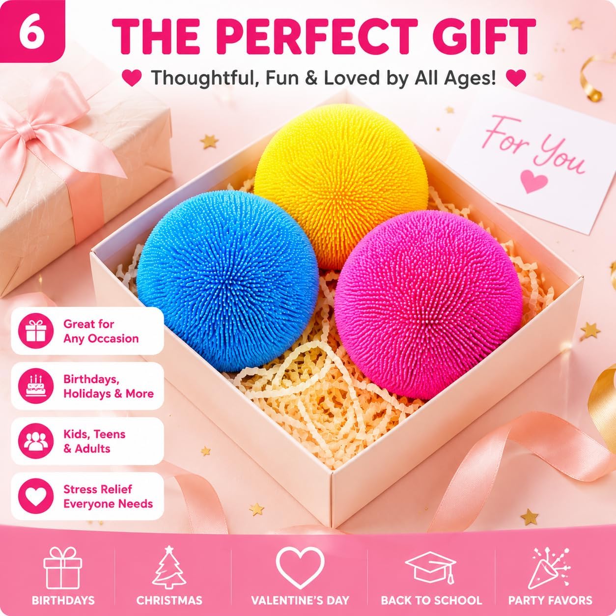 1pcs Yellow Stress Squishy Ball Squishies Stress Relief Fidget Toy for Kids & Adults, Squeeze Cute Slow Rise Sensory Birthday Gift Party Favors