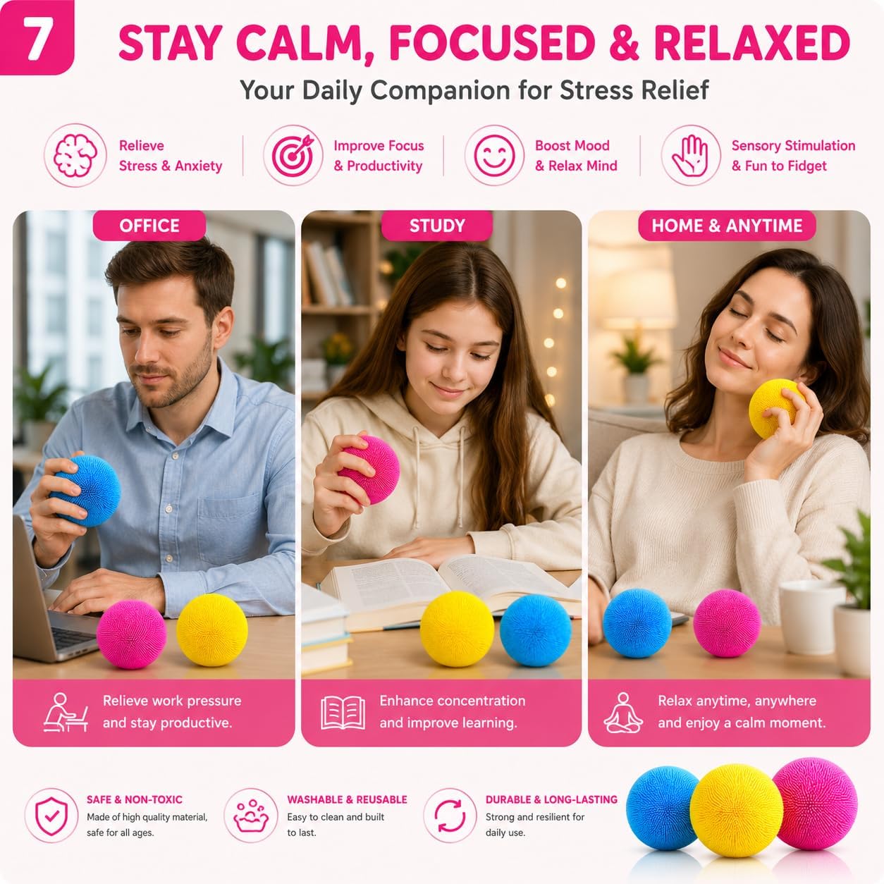 1pcs Yellow Stress Squishy Ball Squishies Stress Relief Fidget Toy for Kids & Adults, Squeeze Cute Slow Rise Sensory Birthday Gift Party Favors