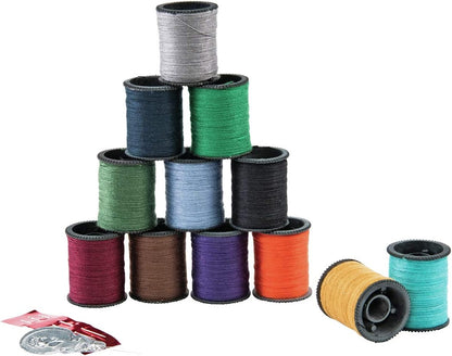 60641 Polyester Hand Sewing Thread, Assorted Colors, 12 Small Spools, Dark