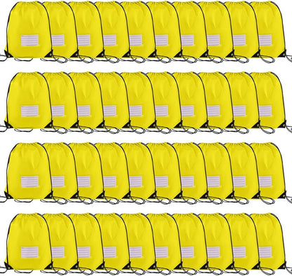 40 Pcs Drawstring Bags,Bulk Draw String Backpack, DIY Gym Sports Cinch Bag Sackpack for Women Men, Yellow