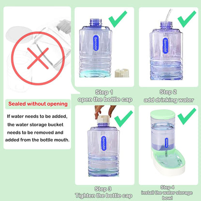 Automatic Pet Water Dispenser - Automatic Cat & Dog Water Bowl, 3.8L Gravity Design, Suitable for Small & Medium-Sized Pets (Green)