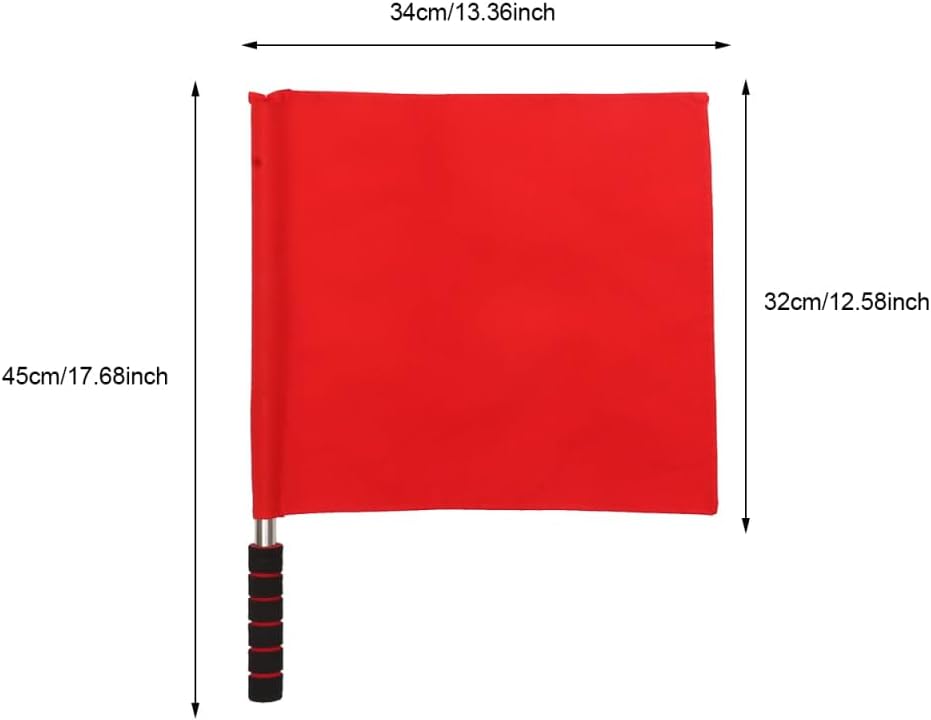 Soccer Referee Flags Football Track and Field Officials Signal Hand Flags 4 Color Set with Sponge Grip Stainless Steel Pole for Sports Match (Red, Green, Yellow, White)