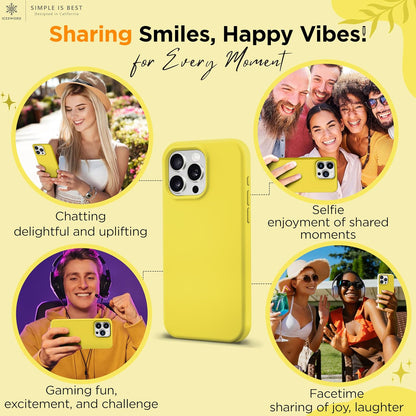 Compatible with iPhone 15 Pro Case Yellow, Liquid Silicone Case Phone Cover Slim Protective, Soft Anti-Scratch Bright Lemon Citron Butter Cute [Shockproof] 6.1 inch 15Pro- Yellow