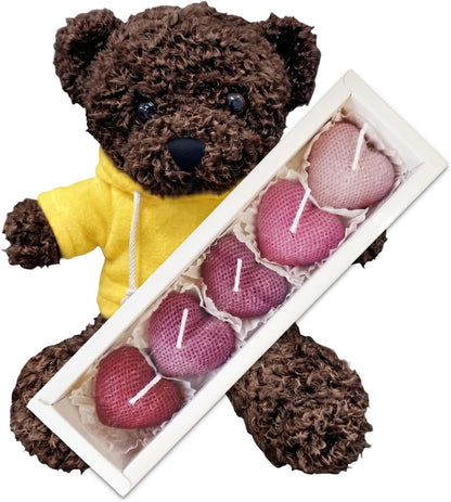 and3 Gift Heart Candle, White Box, ST Boacuma, Chocolate Hoodie, Yellow, Present, Gift Bag Included 860089