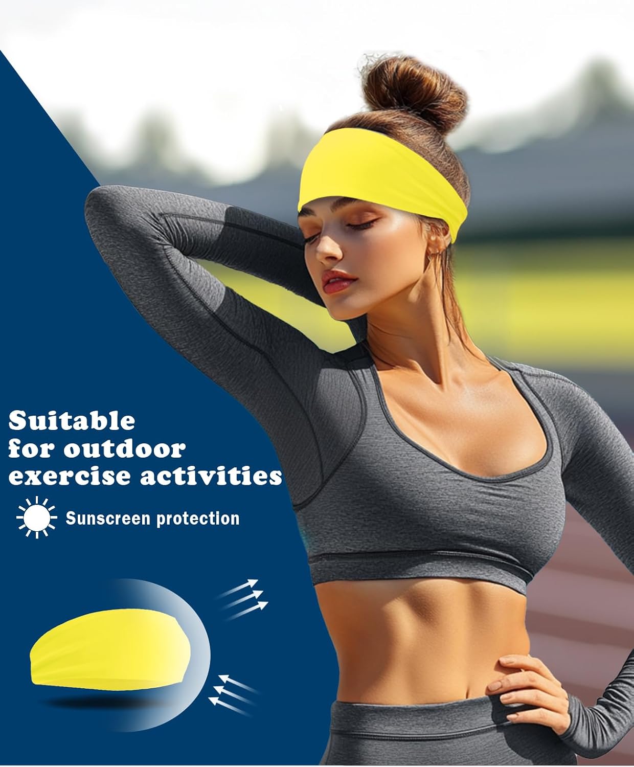 Headband for Men & Women, Sweat Wicking Sports Sweatband Headbands, Workout Running Training Yoga Basketball Hairband