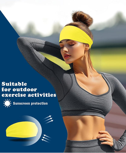 Headband for Men & Women, Sweat Wicking Sports Sweatband Headbands, Workout Running Training Yoga Basketball Hairband