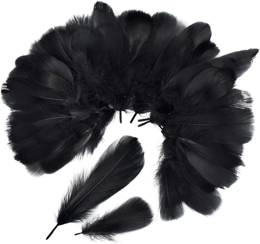 100 Pieces 8-12cm Natural Goose Feathers for DIY Craft Wedding Party Home Decorations, Yellow