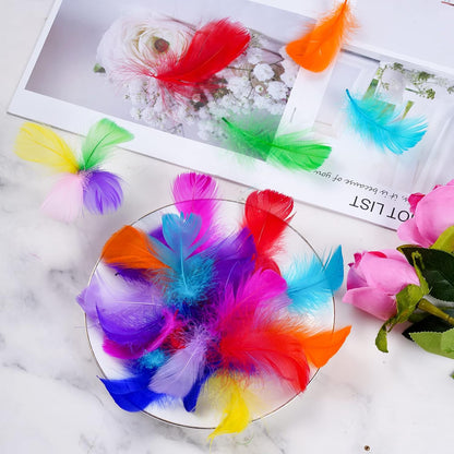 100 Pieces 8-12cm Natural Goose Feathers for DIY Craft Wedding Party Home Decorations, Yellow