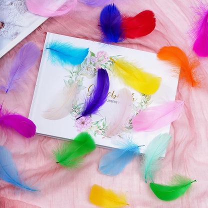 100 Pieces 8-12cm Natural Goose Feathers for DIY Craft Wedding Party Home Decorations, Yellow