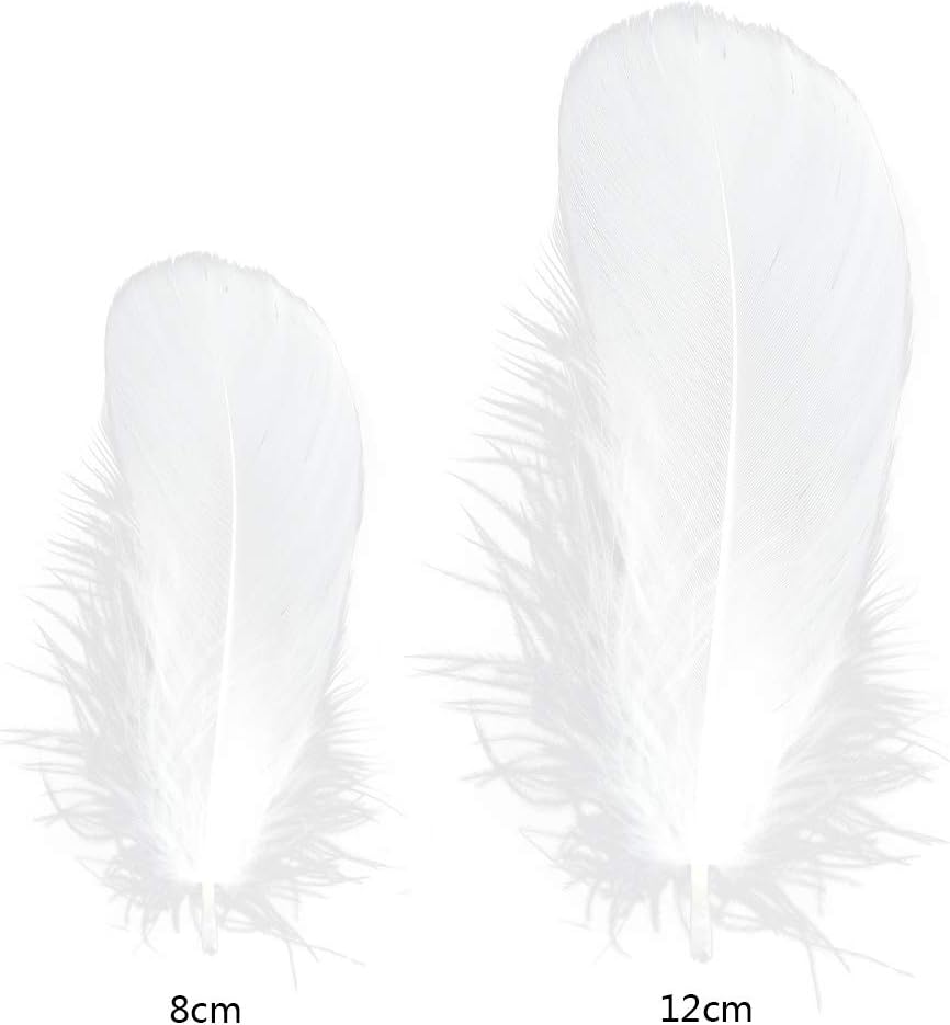 100 Pieces 8-12cm Natural Goose Feathers for DIY Craft Wedding Party Home Decorations, Yellow