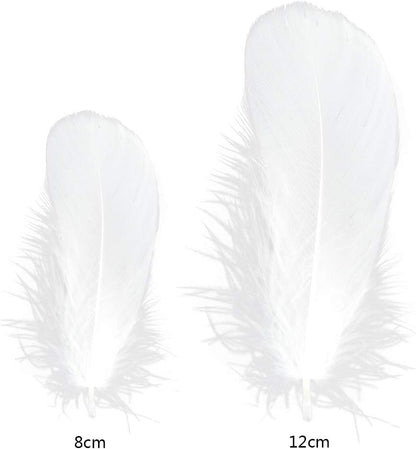 100 Pieces 8-12cm Natural Goose Feathers for DIY Craft Wedding Party Home Decorations, Yellow