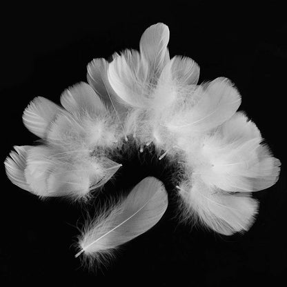 100 Pieces 8-12cm Natural Goose Feathers for DIY Craft Wedding Party Home Decorations, Yellow
