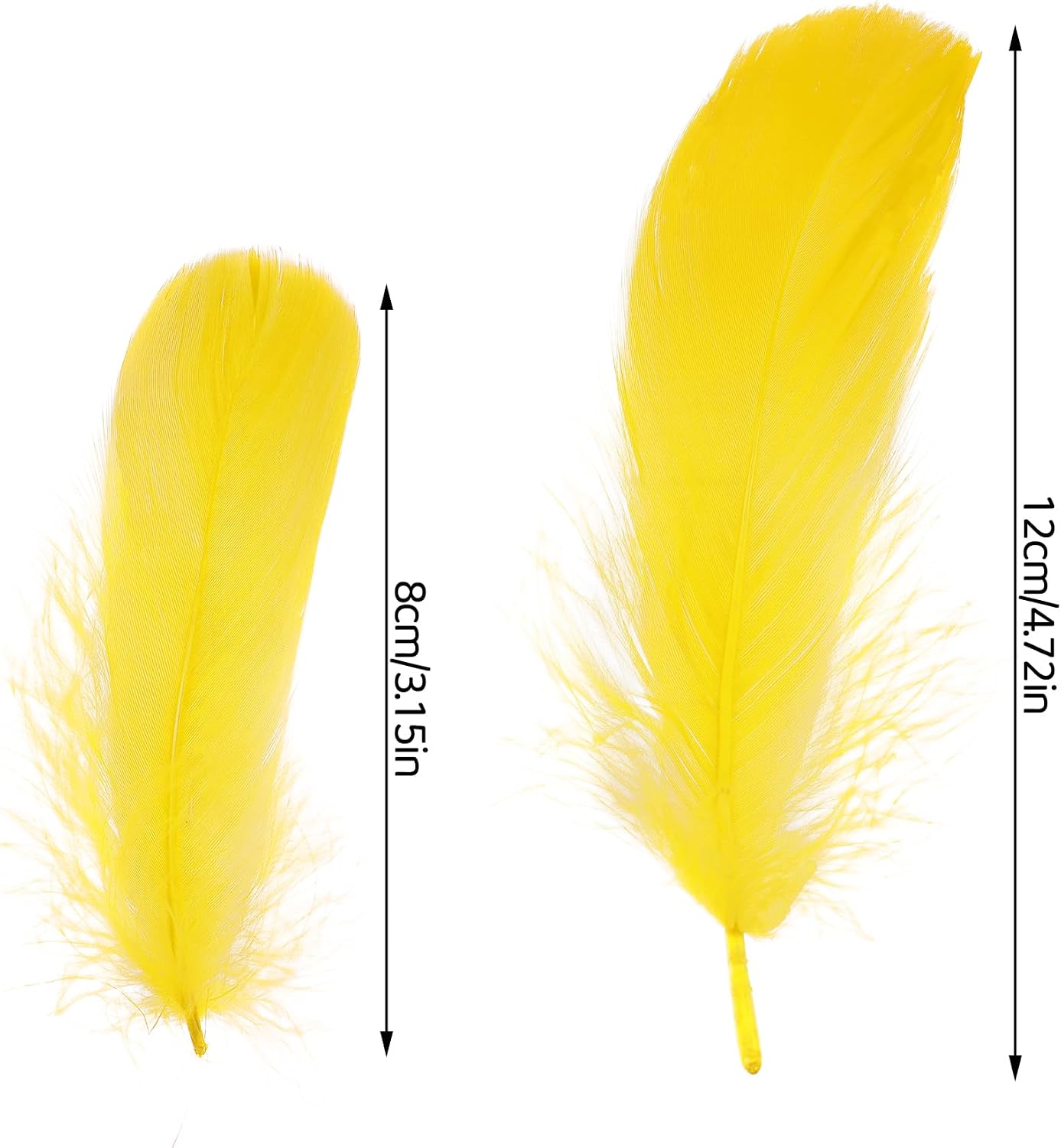 100 Pieces 8-12cm Natural Goose Feathers for DIY Craft Wedding Party Home Decorations, Yellow