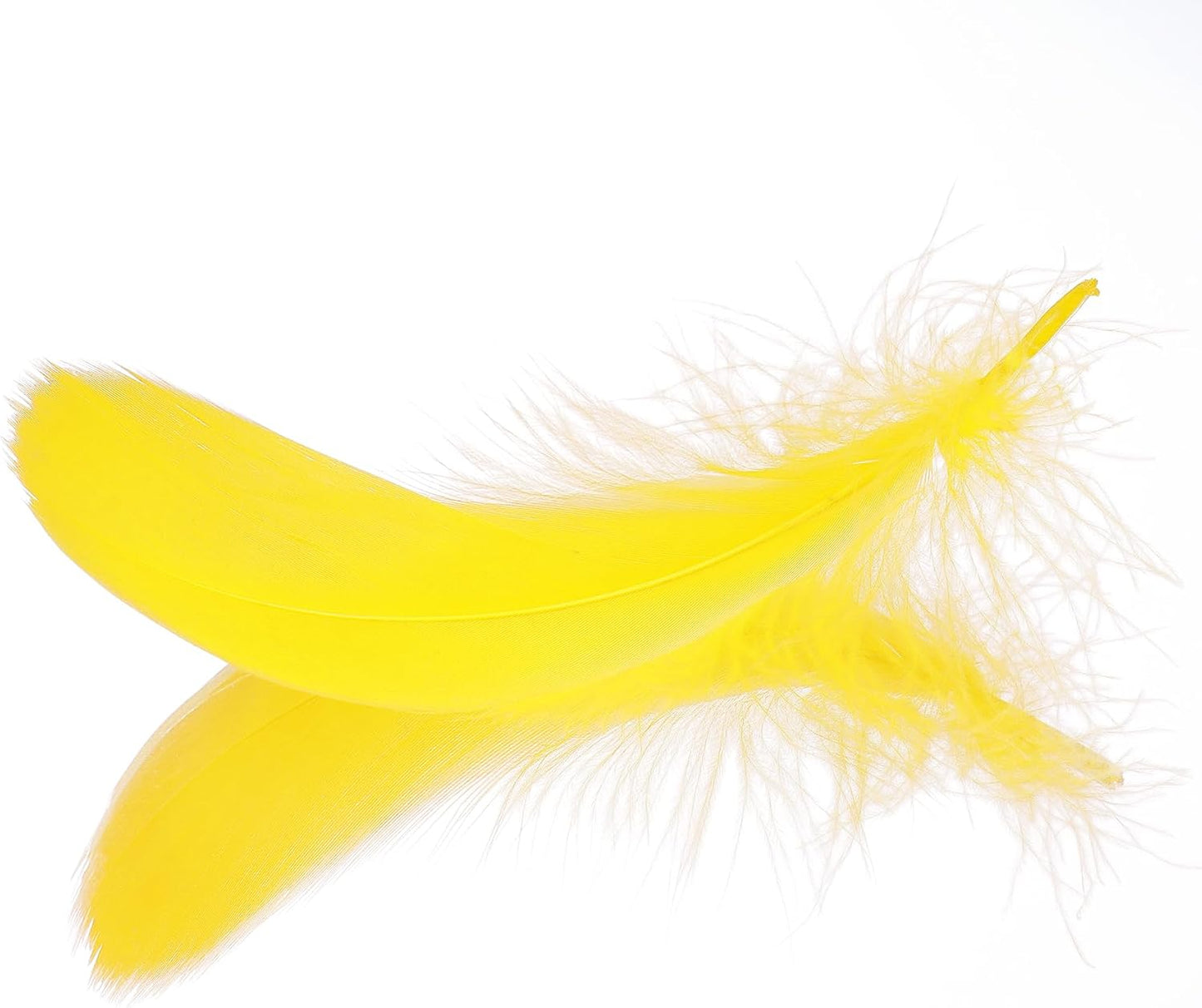 100 Pieces 8-12cm Natural Goose Feathers for DIY Craft Wedding Party Home Decorations, Yellow